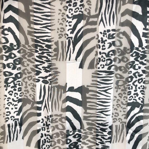Zebra Print Large Black and White Scarf. Accented with lighter vertical stripes - Picture 2 of 3